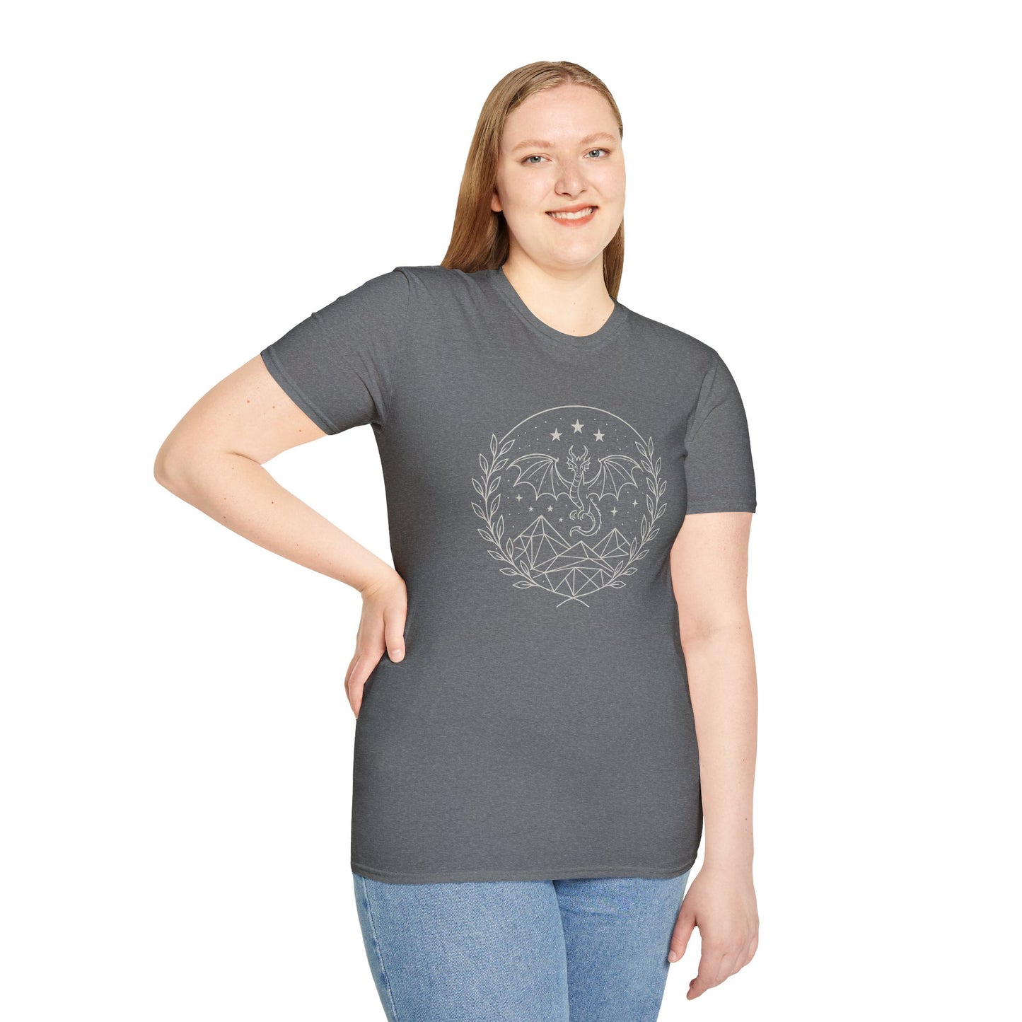 Fourth Wing, Dragon and Stars - T-Shirt