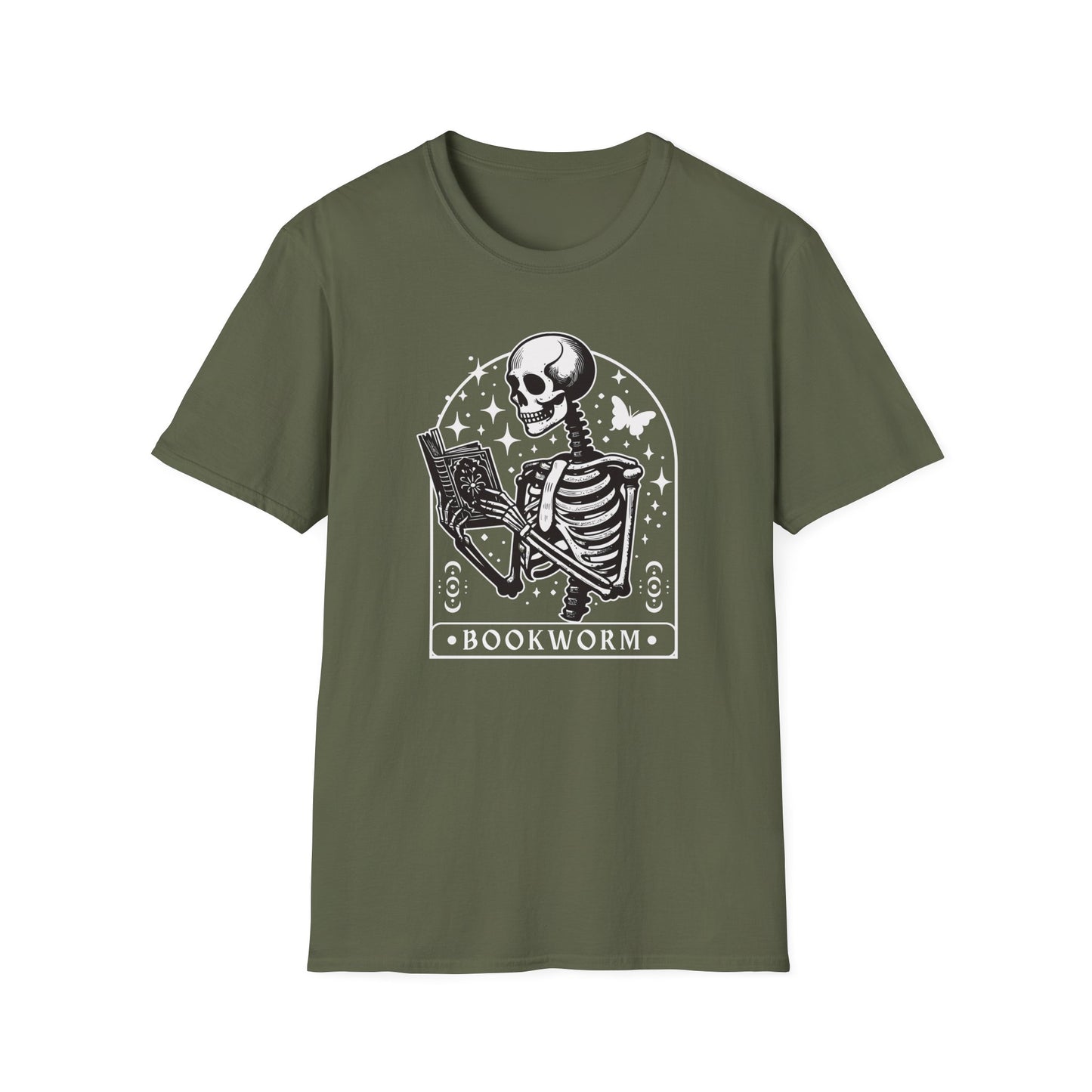 Skeleton Bookworm Graphic - T-Shirt