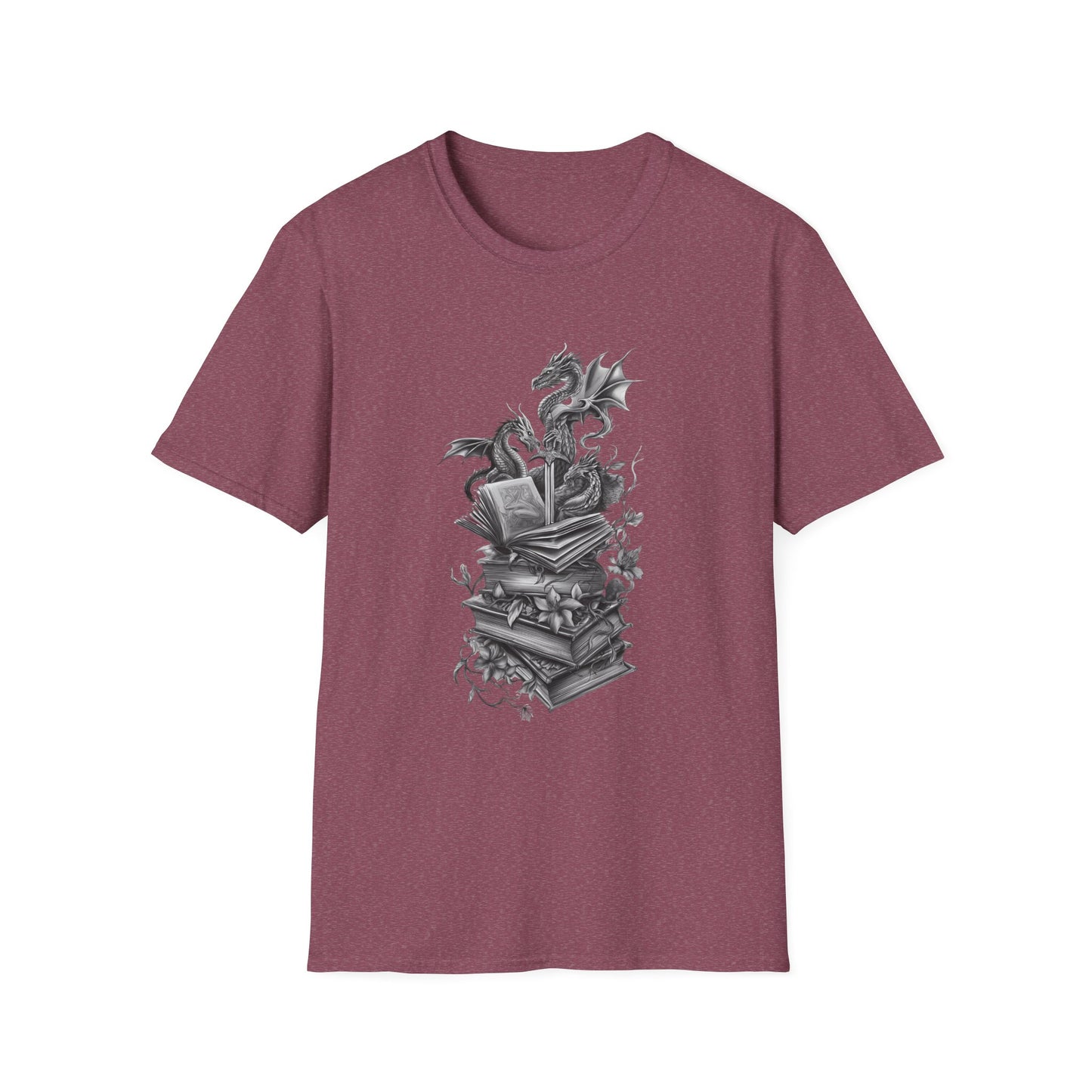 Dragon, Book & Sword - Graphic T-Shirt