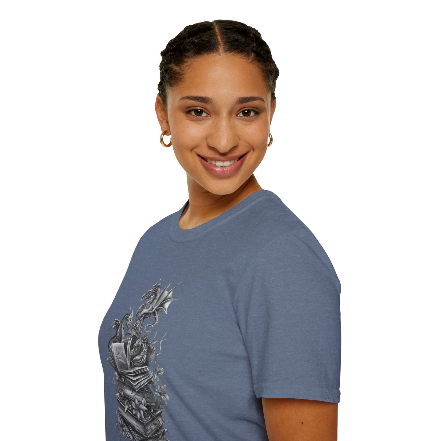 Dragon, Book & Sword - Graphic T-Shirt