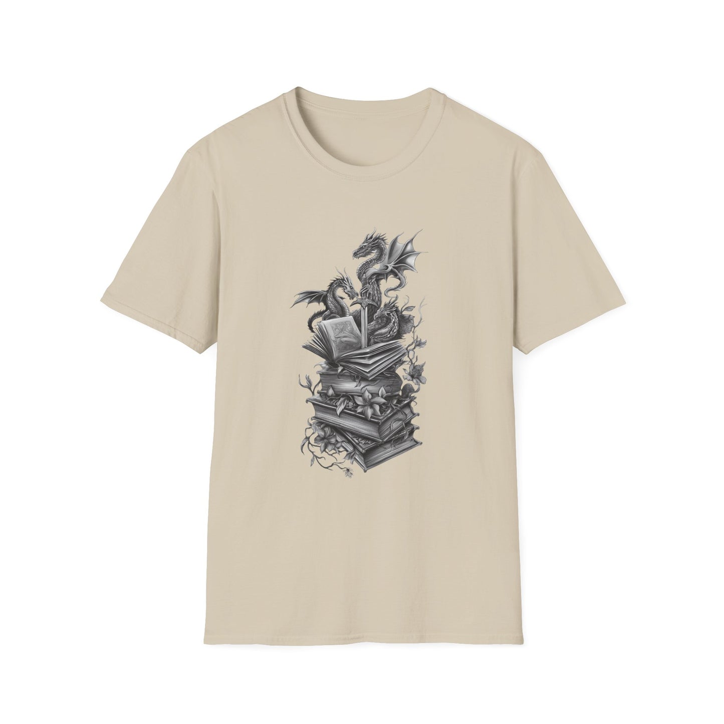 Dragon, Book & Sword - Graphic T-Shirt