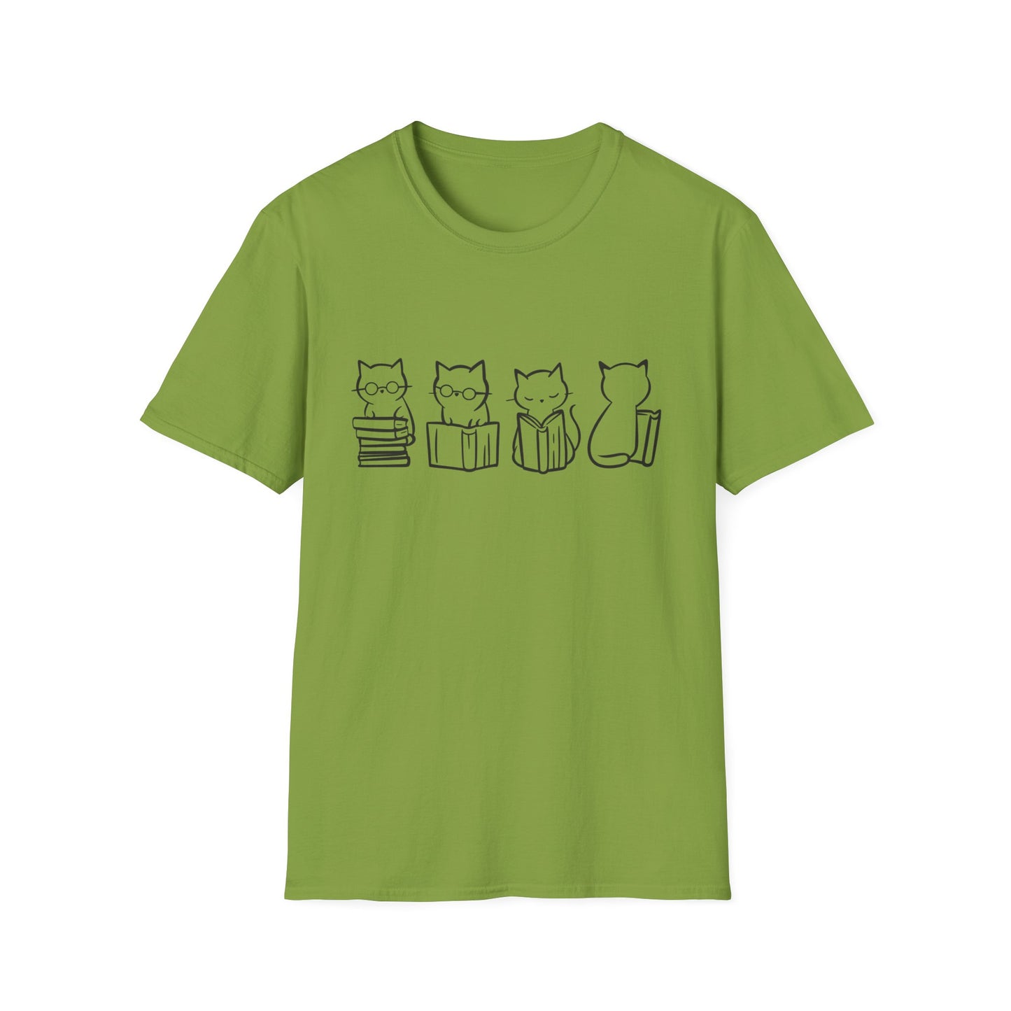 Four Cats Reading - T-Shirt