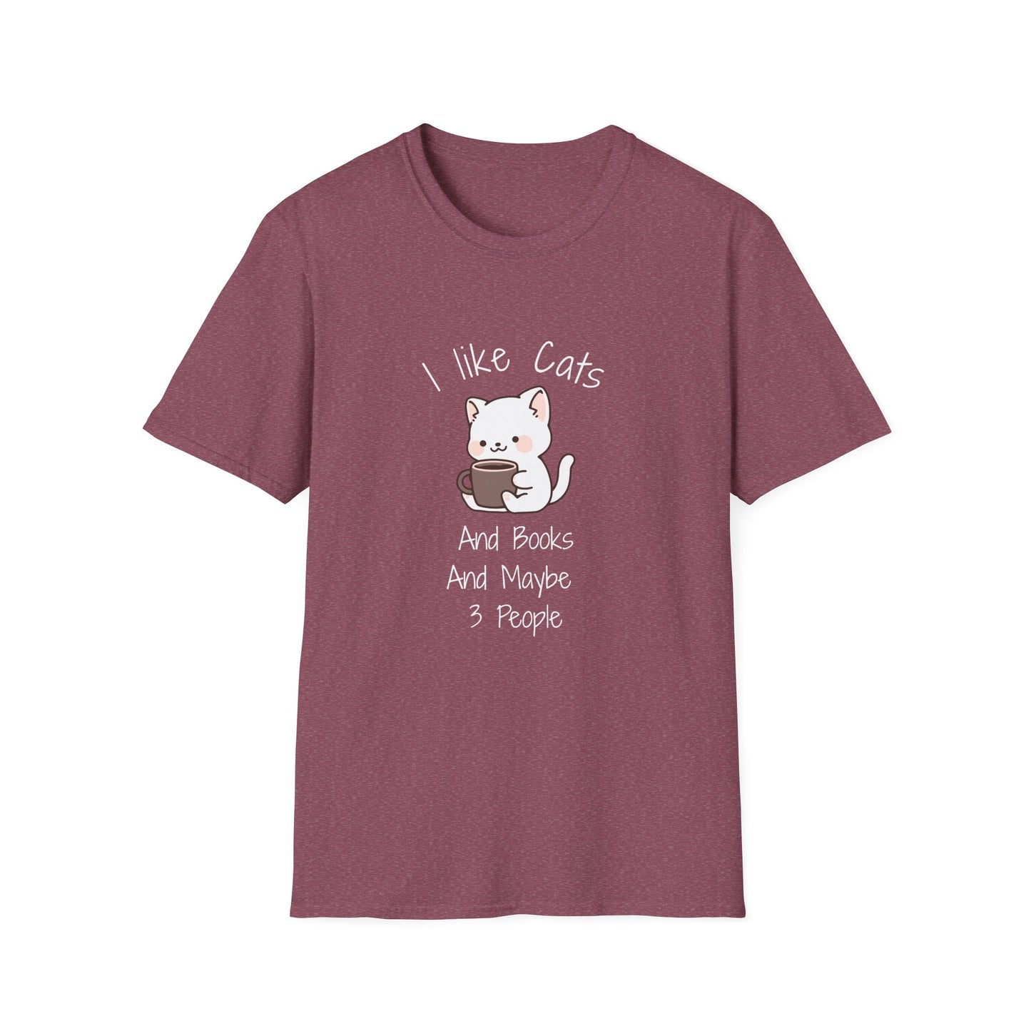 I Like Cats & Books & Maybe 3 People - T-Shirt
