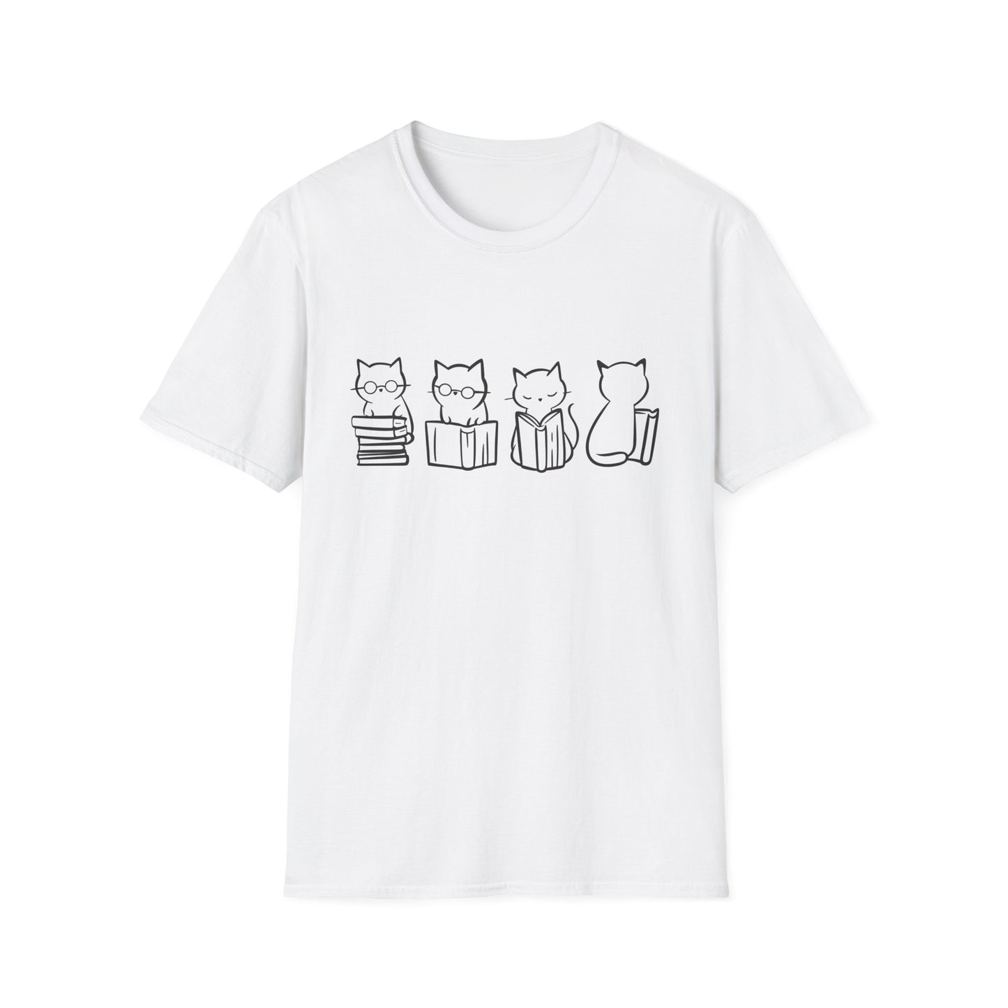 Four Cats Reading - T-Shirt