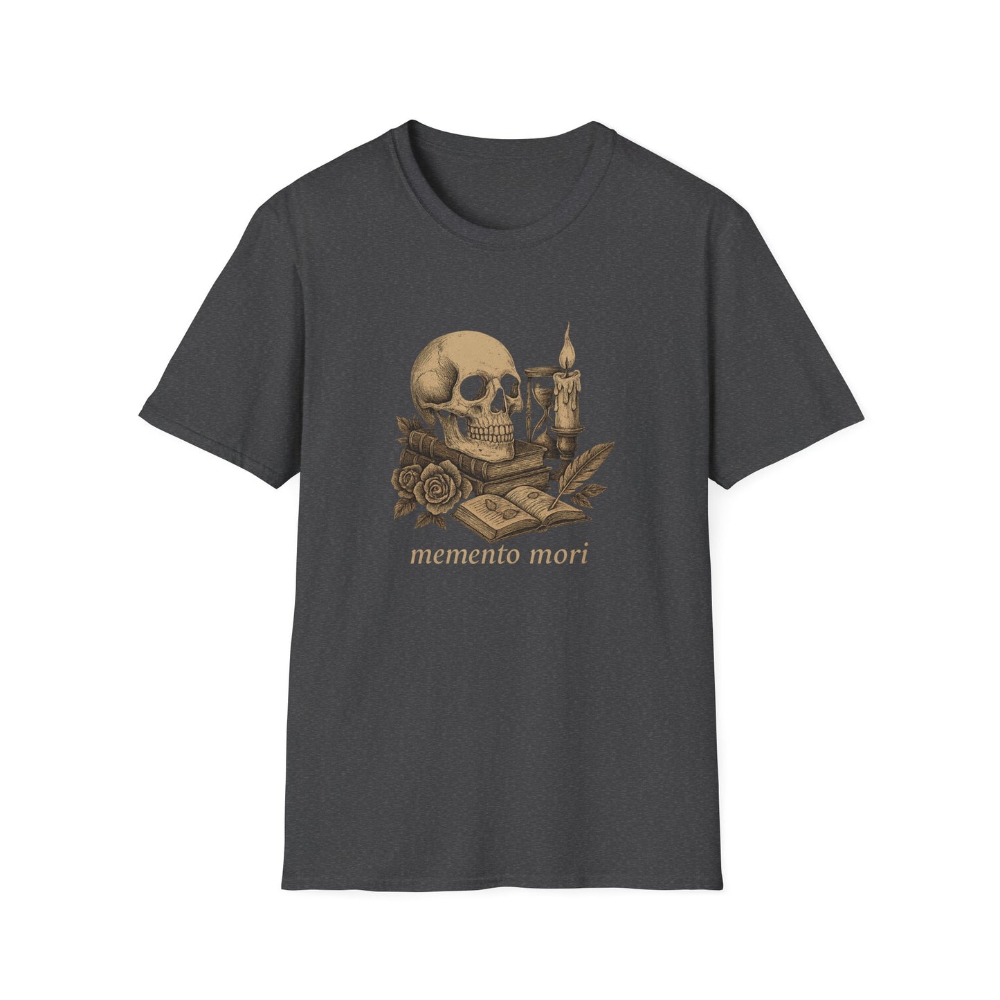 Dark Academia, Momento Mori Skull and Book - T-Shirt