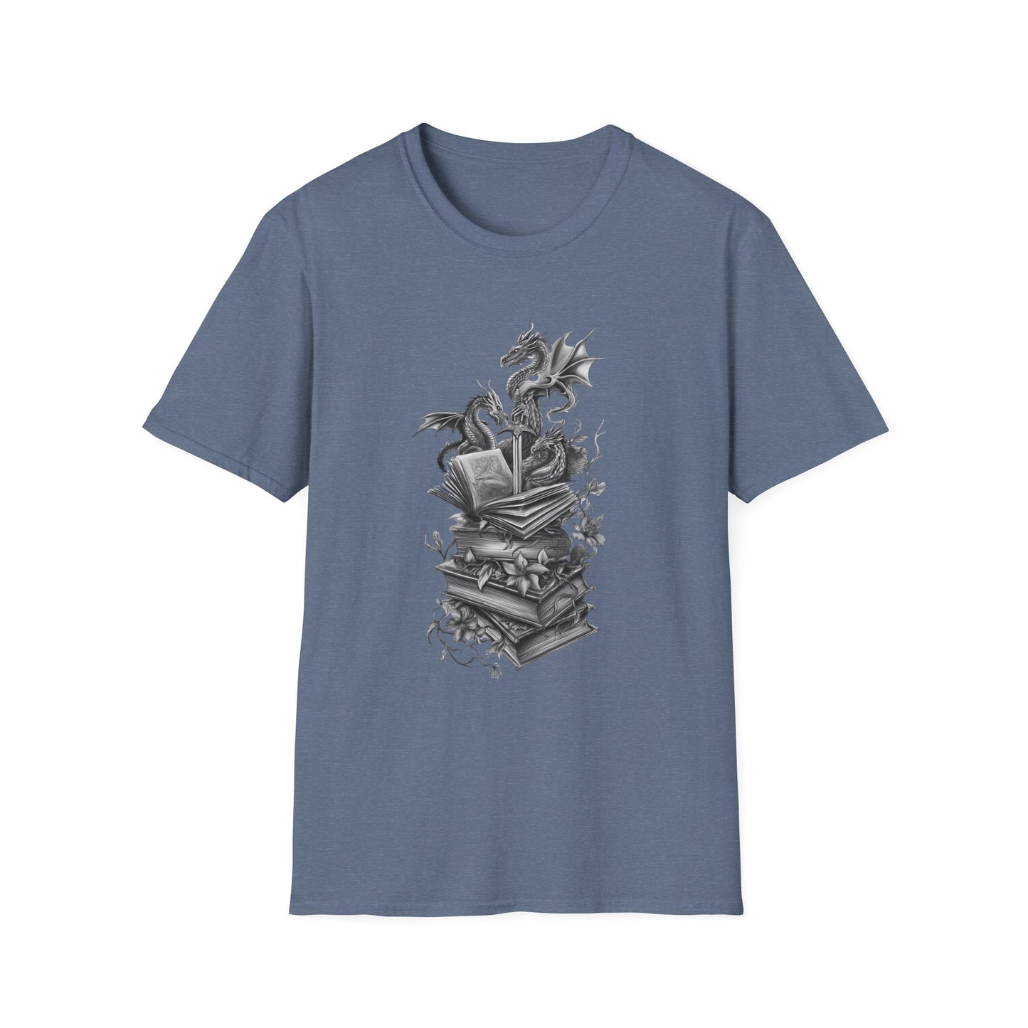 Dragon, Book & Sword - Graphic T-Shirt