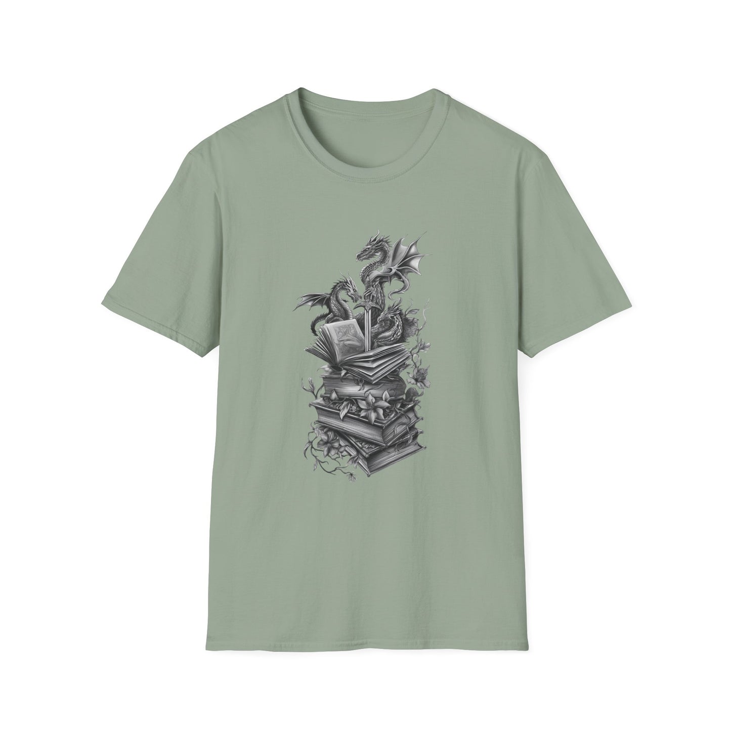 Dragon, Book & Sword - Graphic T-Shirt