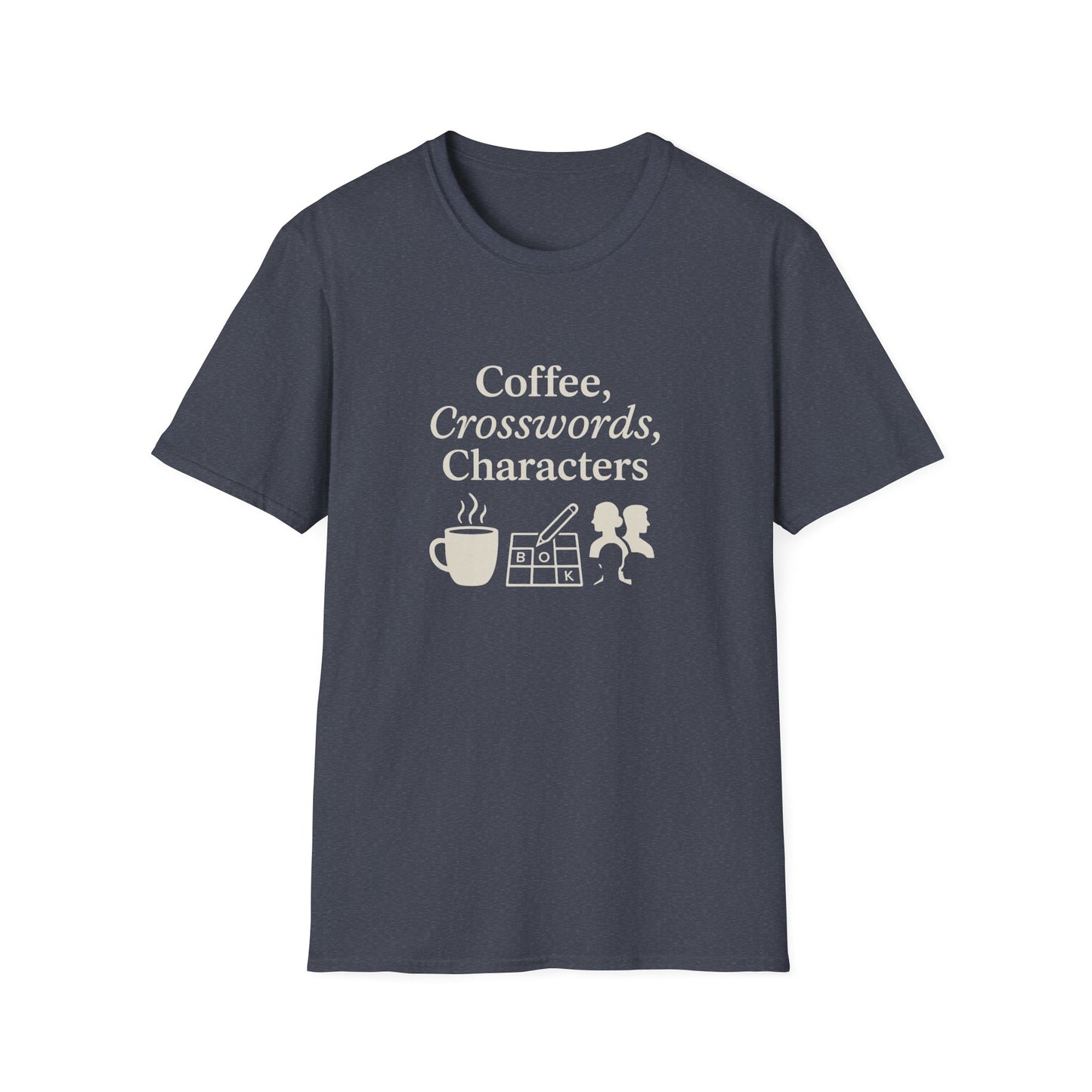 Coffee, Crosswords & Characters - T-Shirt