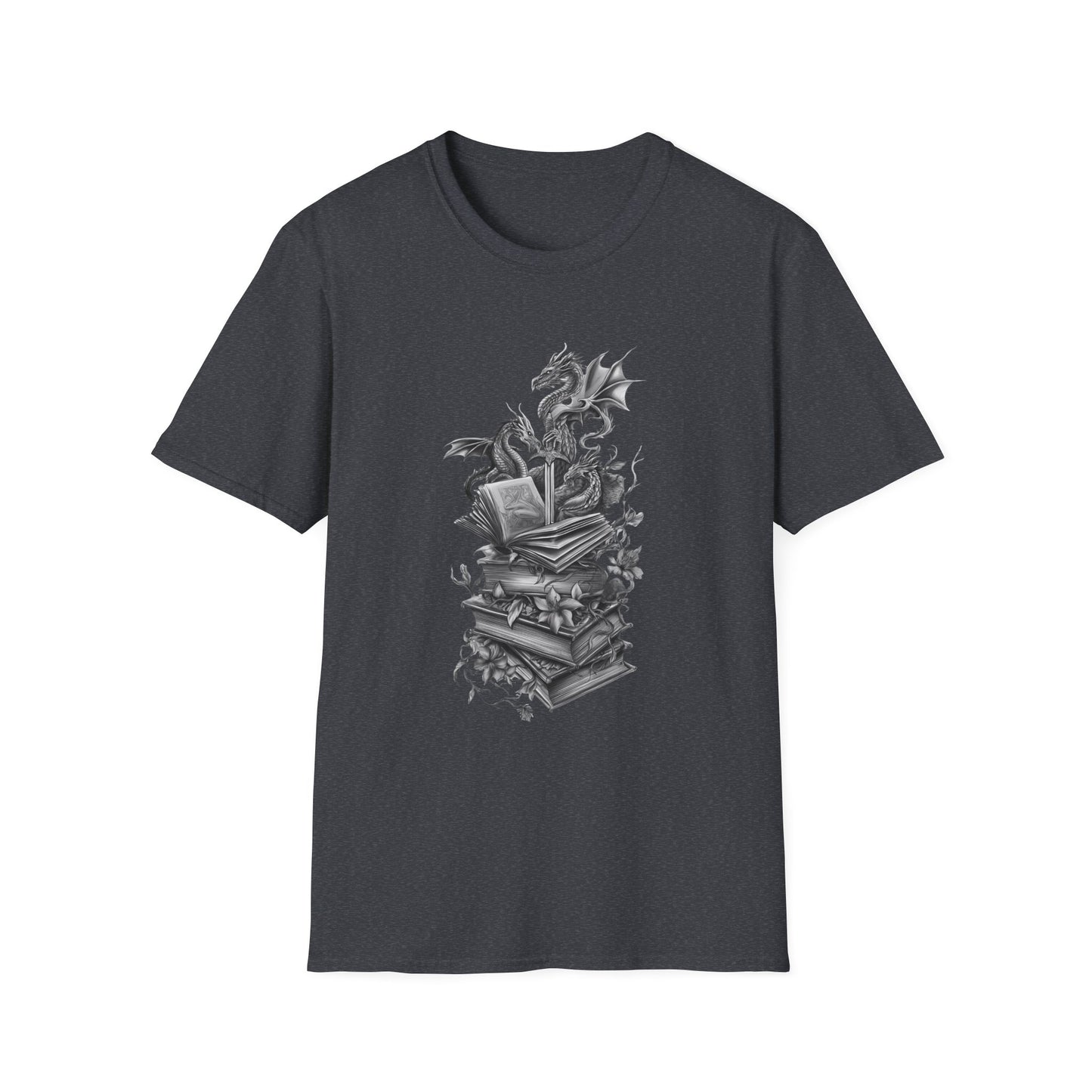 Dragon, Book & Sword - Graphic T-Shirt