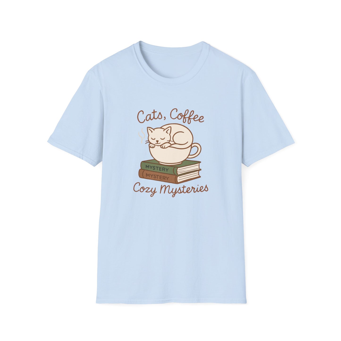 Cat, Coffee And Cozy Mysteries - T-Shirt