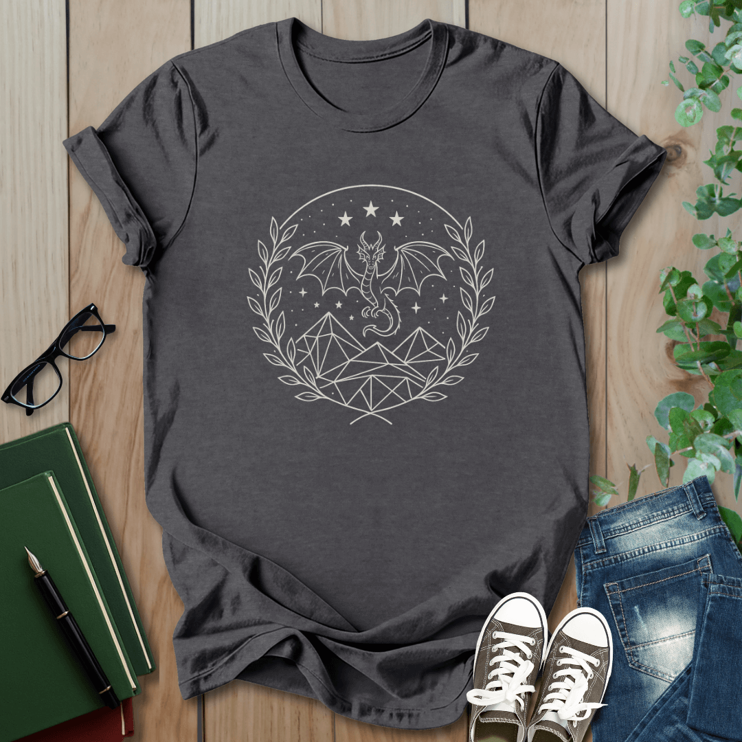 Fourth Wing, Dragon and Stars - T-Shirt