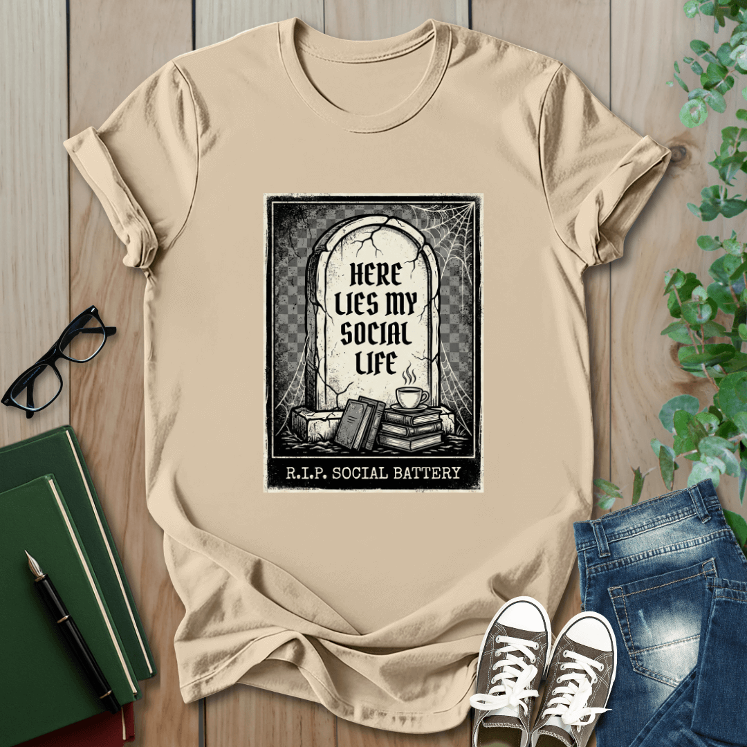Here Lies My Social Life - T-Shirt