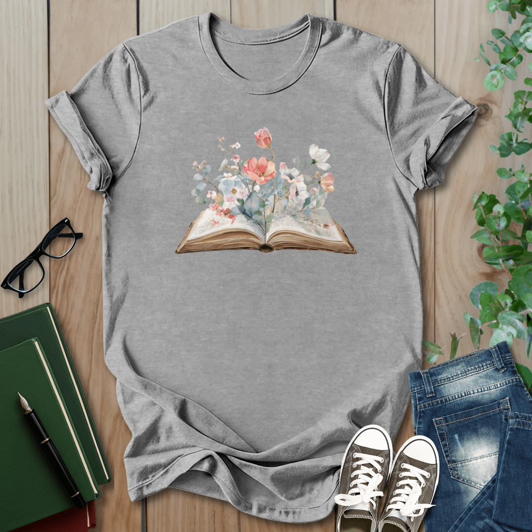 Floral Book Graphic - T-Shirt