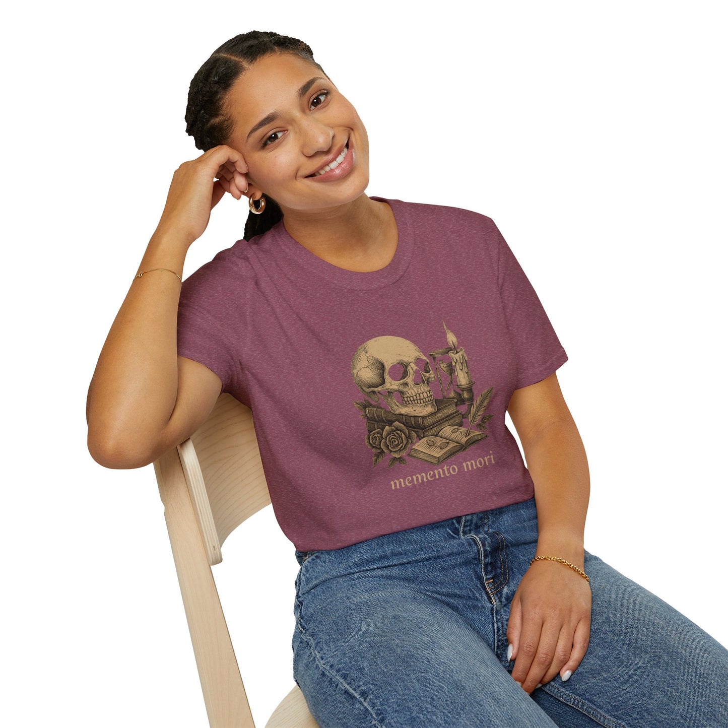 Dark Academia, Momento Mori Skull and Book - T-Shirt