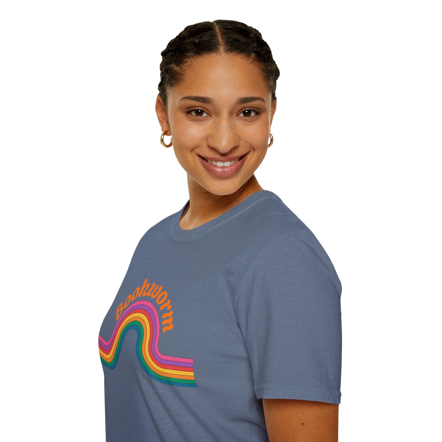 Retro Bookworm Rainbow  - T-Shirt