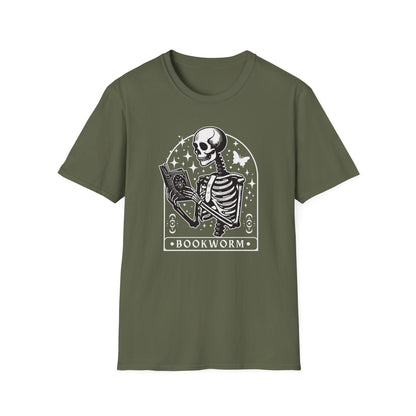 Skeleton Bookworm Graphic - T-Shirt