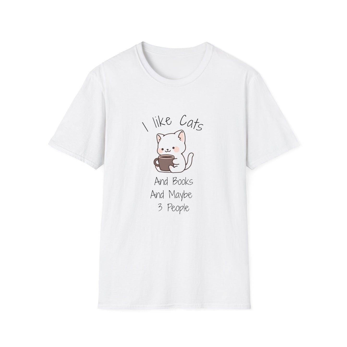 I Like Cats & Books & Maybe 3 People - T-Shirt