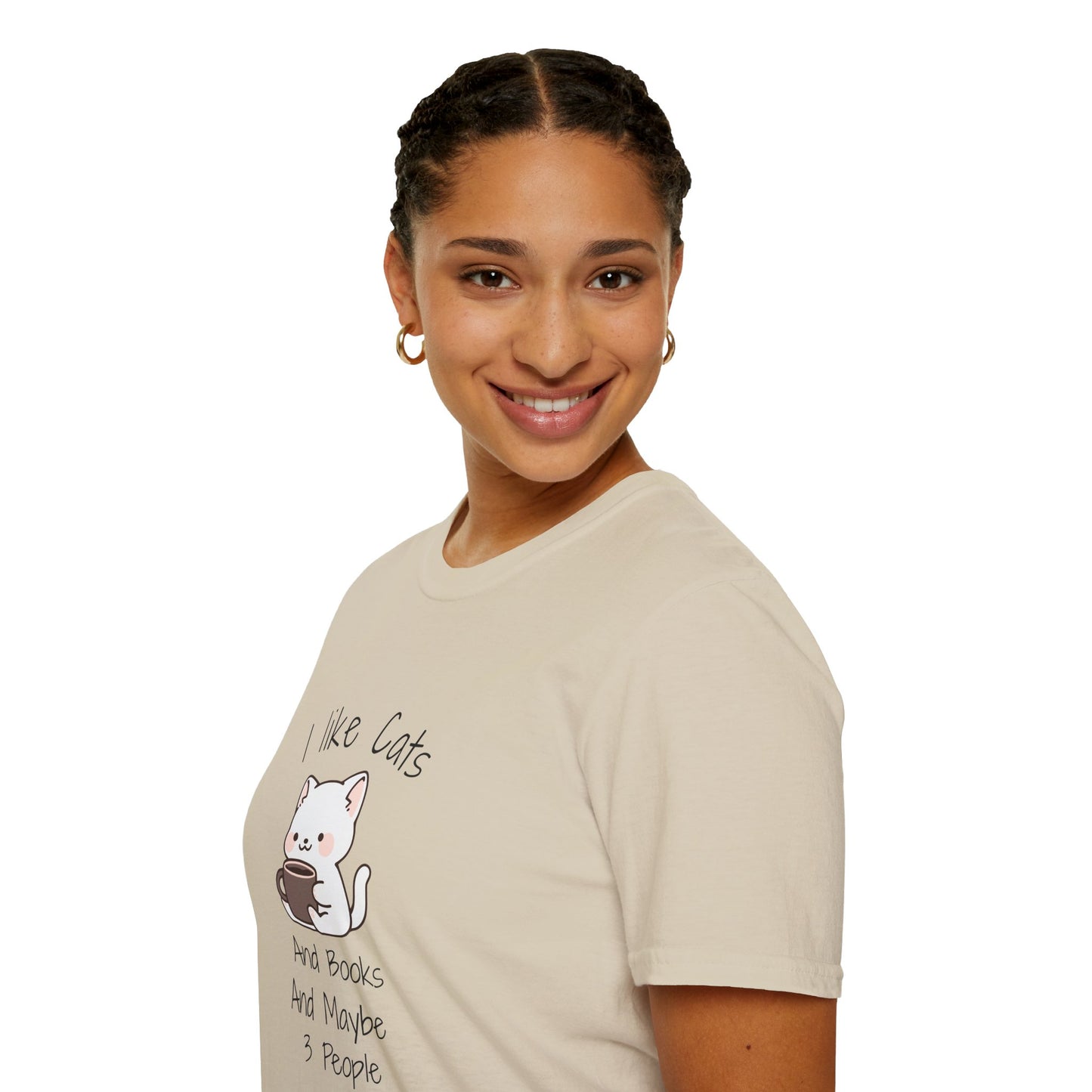I Like Cats & Books & Maybe 3 People - T-Shirt