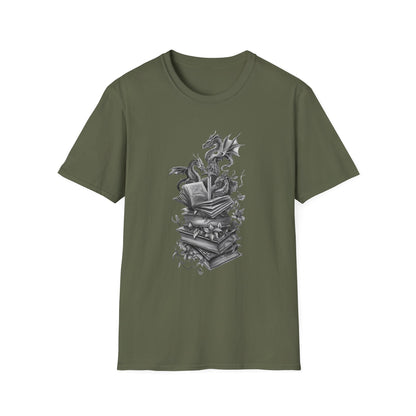Dragon, Book & Sword - Graphic T-Shirt