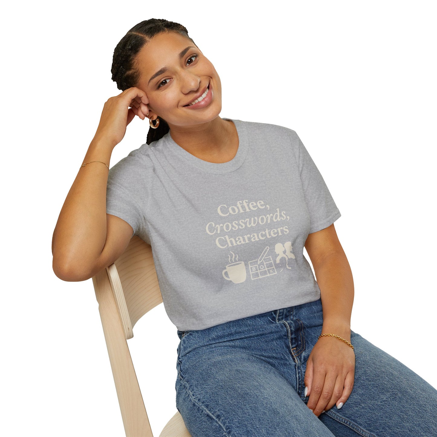Coffee, Crosswords & Characters - T-Shirt