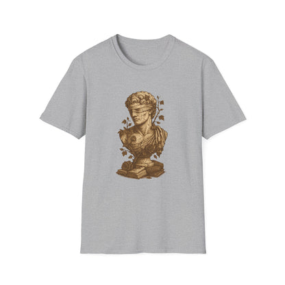 Dark Academia, Blindfolded Bust with Ivy and Books - T-Shirt