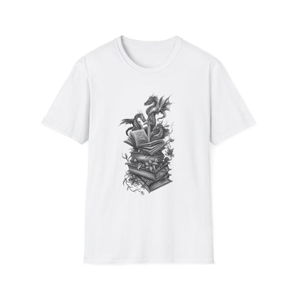 Dragon, Book & Sword - Graphic T-Shirt