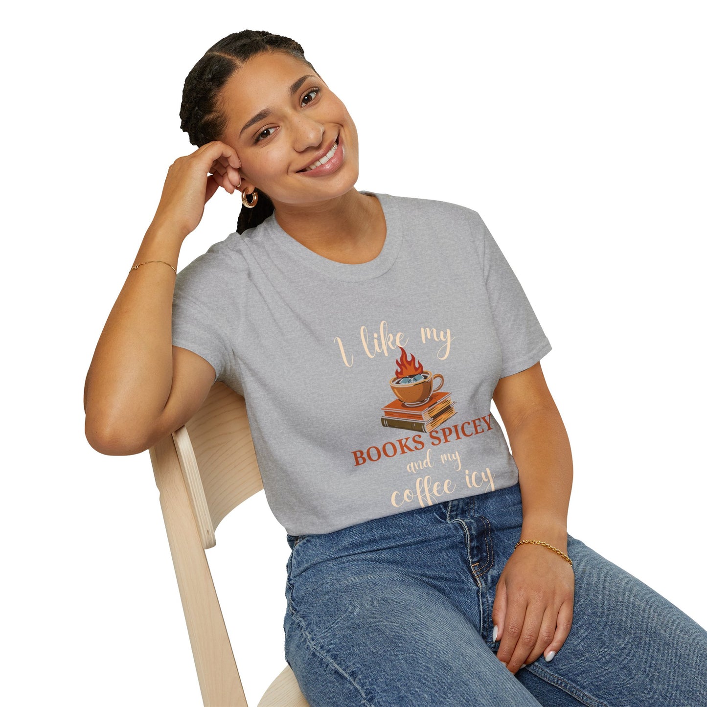 I Like my Books Spicey & My Coffee Icy - T-Shirt