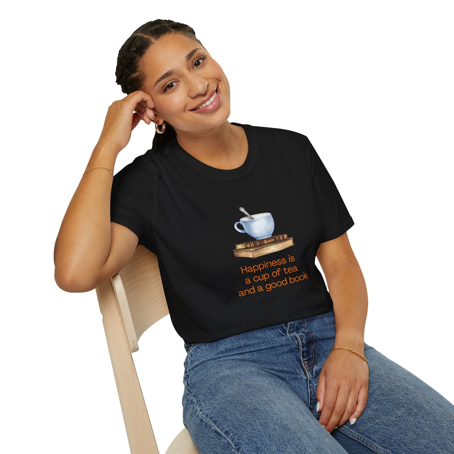Happiness is a Cup of Tea And a Good Book - T-Shirt