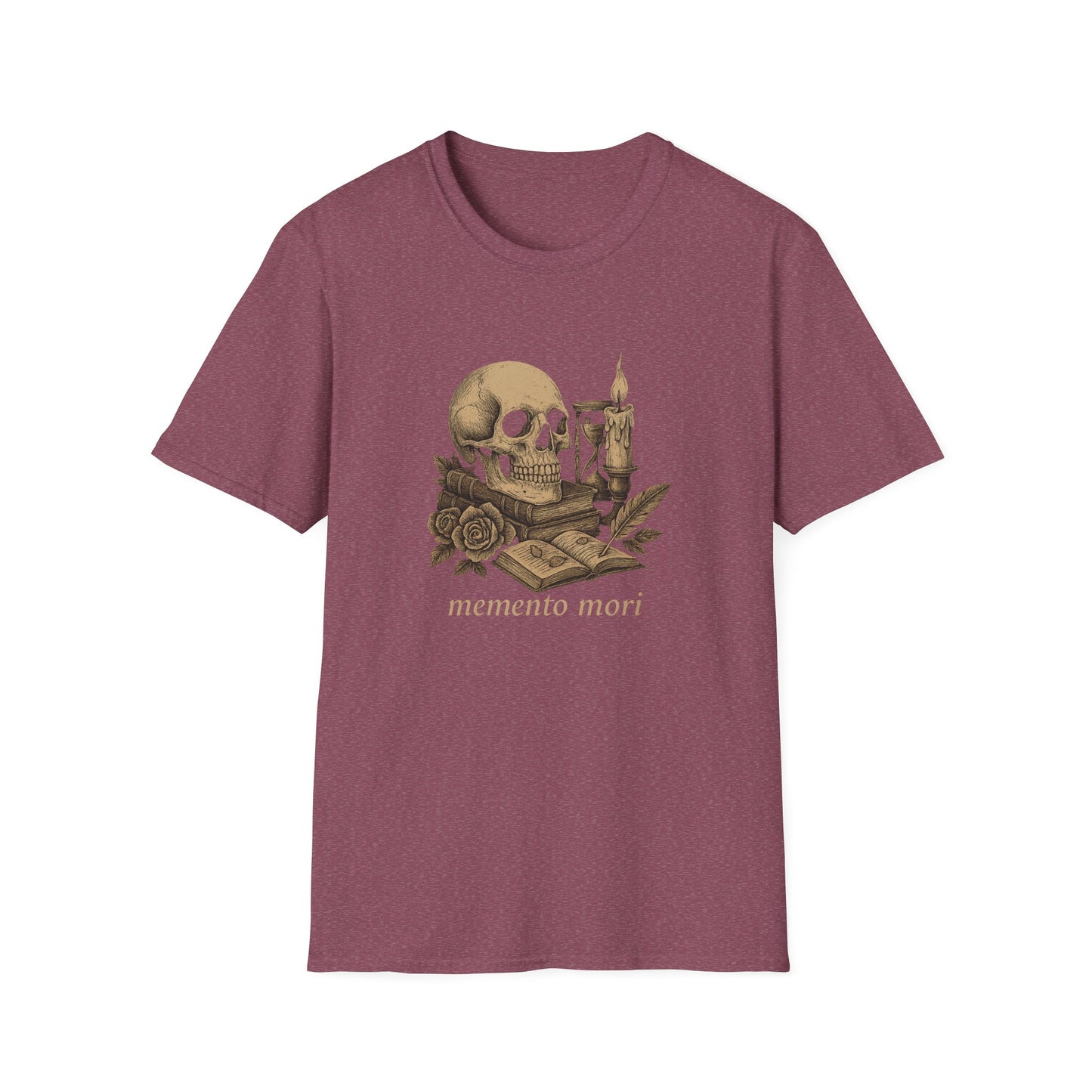 Dark Academia, Momento Mori Skull and Book - T-Shirt