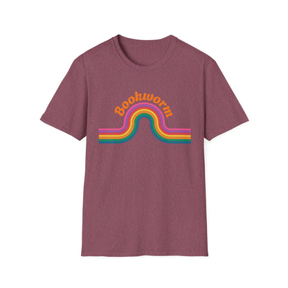 Retro Bookworm Rainbow  - T-Shirt