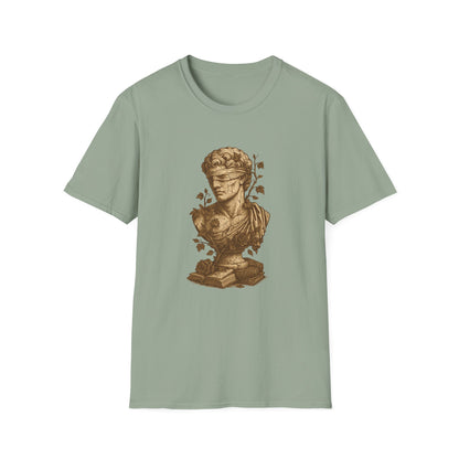 Dark Academia, Blindfolded Bust with Ivy and Books - T-Shirt