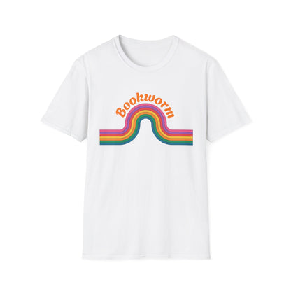 Retro Bookworm Rainbow  - T-Shirt