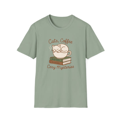 Cat, Coffee And Cozy Mysteries  - T-Shirt