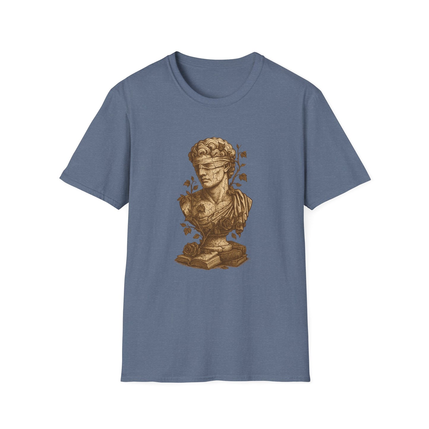 Dark Academia, Blindfolded Bust with Ivy and Books - T-Shirt