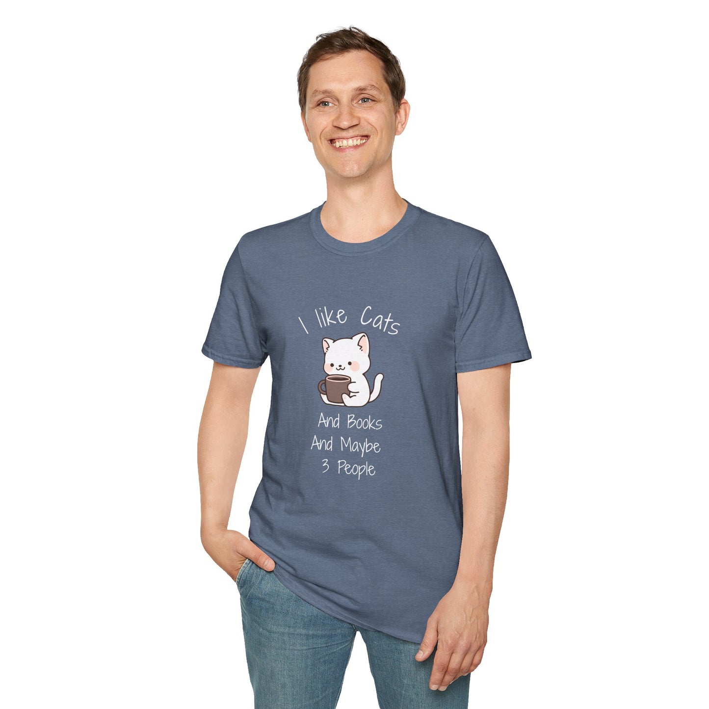 I Like Cats & Books & Maybe 3 People - T-Shirt