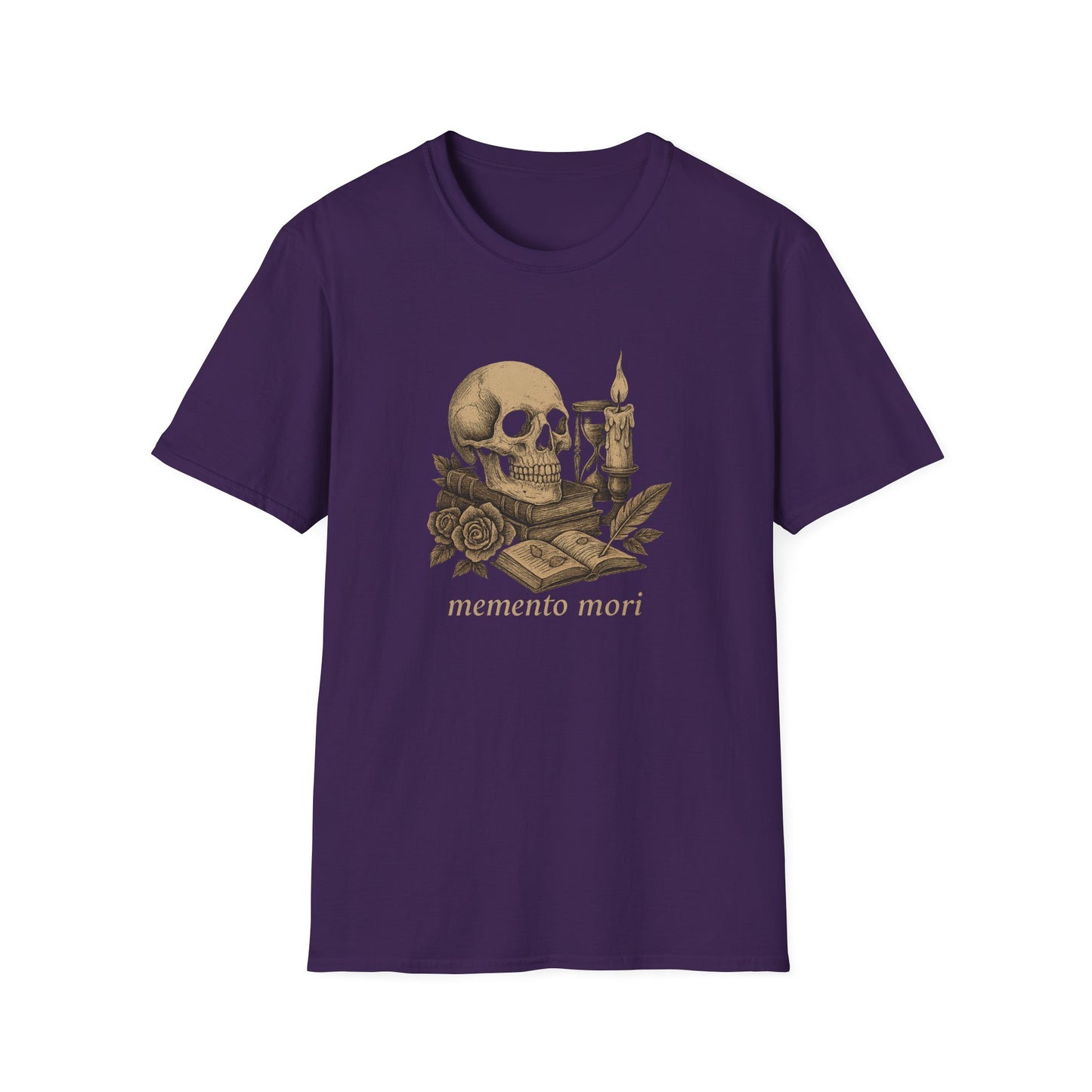 Dark Academia, Momento Mori Skull and Book - T-Shirt