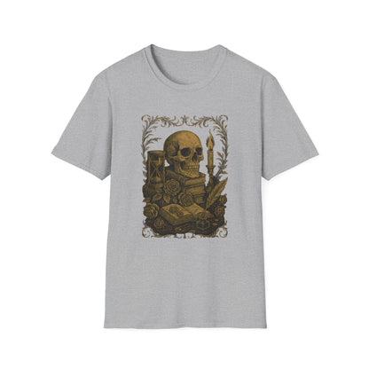 Dark Academia, Stack of Book and Skull - T-Shirt
