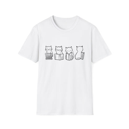 Four Cats Reading - T-Shirt