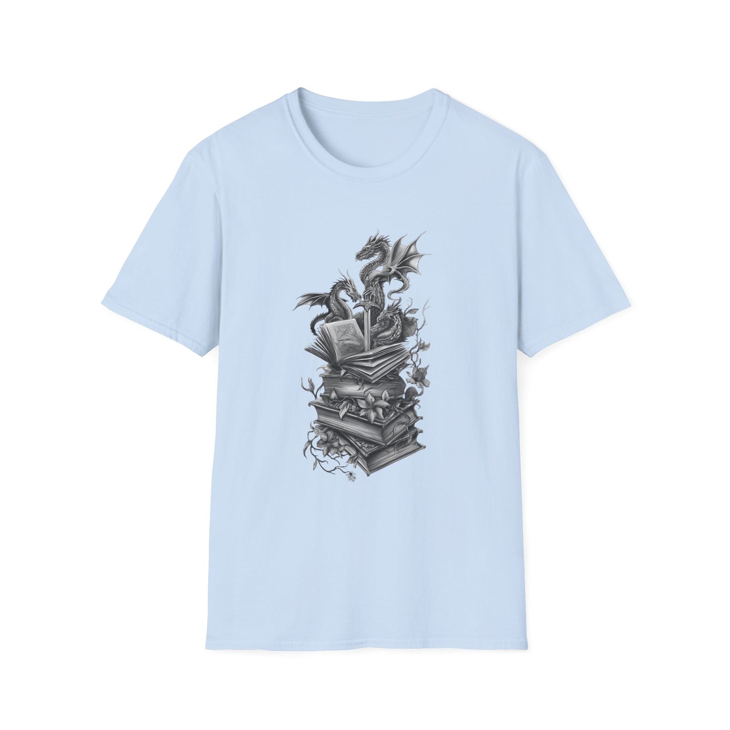 Dragon, Book & Sword - Graphic T-Shirt