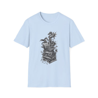 Dragon, Book & Sword - Graphic T-Shirt