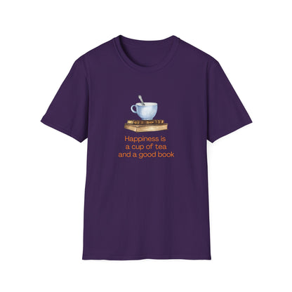 Happiness is a Cup of Tea And a Good Book - T-Shirt