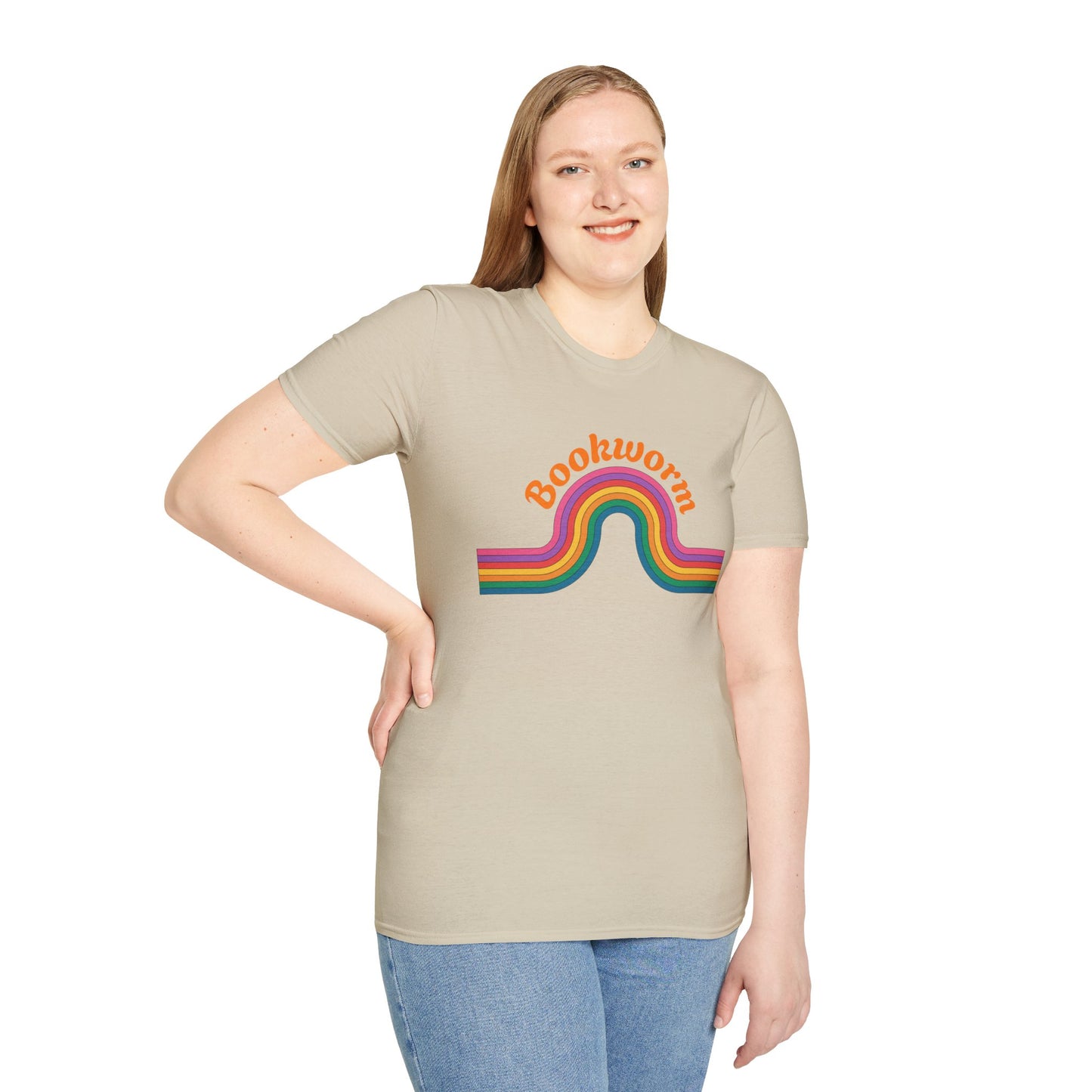 Retro Bookworm Rainbow  - T-Shirt