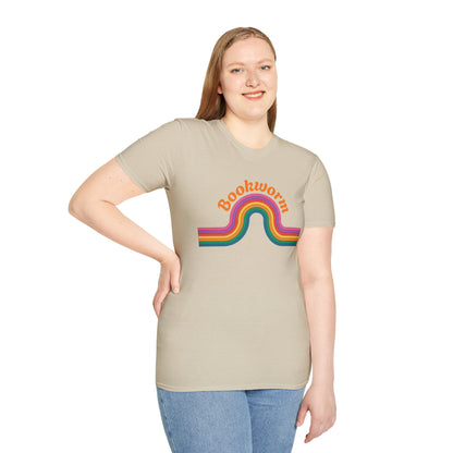 Retro Bookworm Rainbow  - T-Shirt