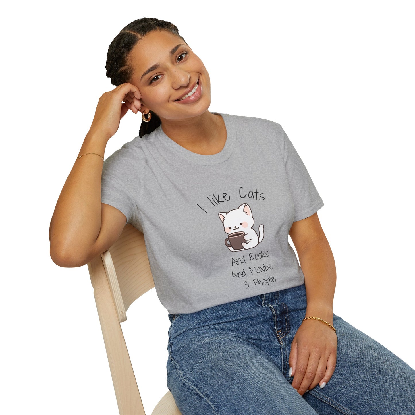 I Like Cats & Books & Maybe 3 People - T-Shirt
