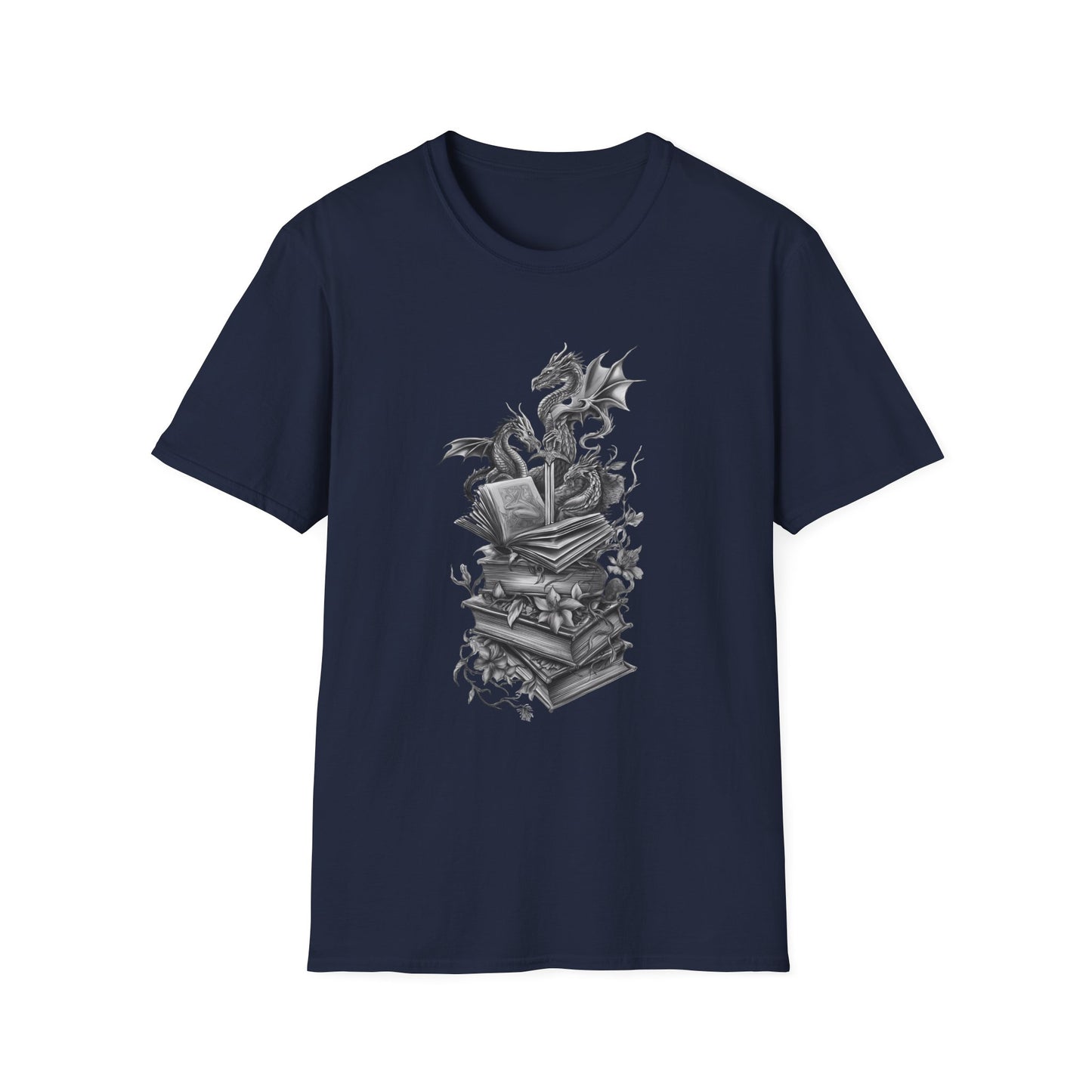 Dragon, Book & Sword - Graphic T-Shirt
