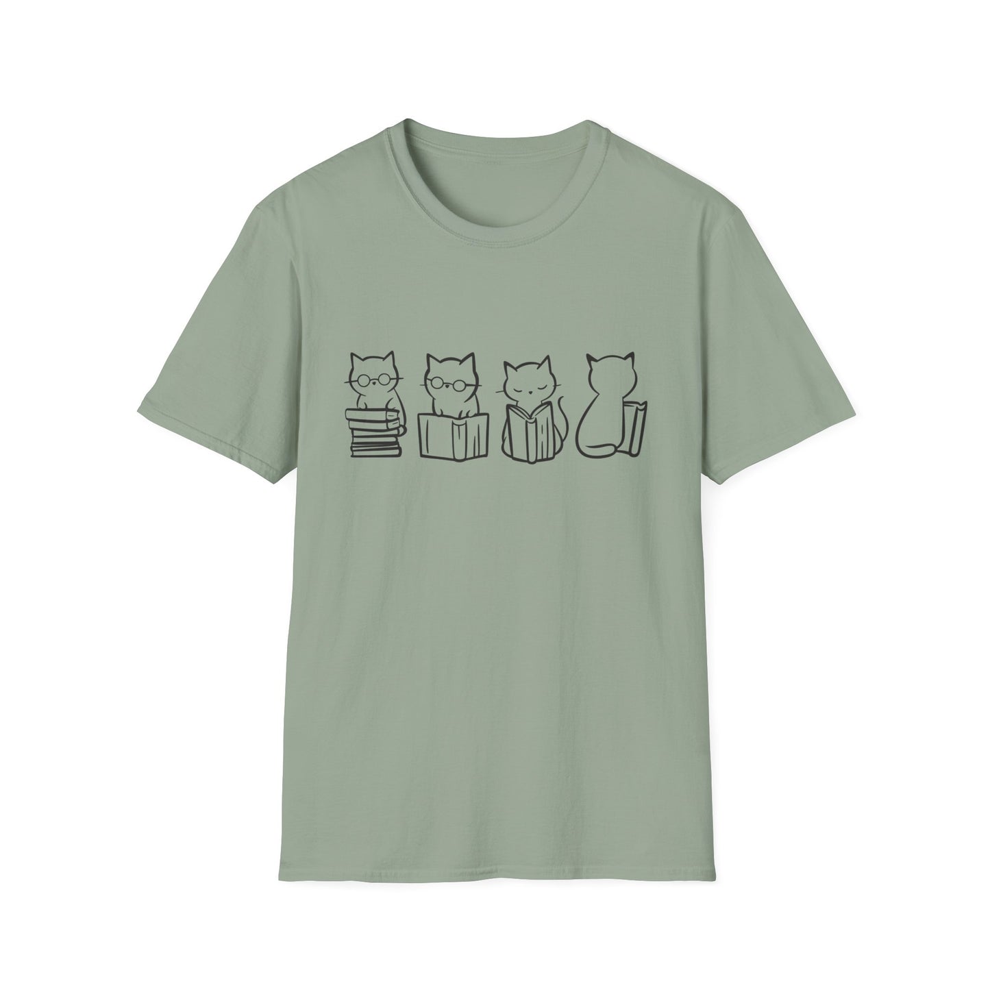Four Cats Reading - T-Shirt