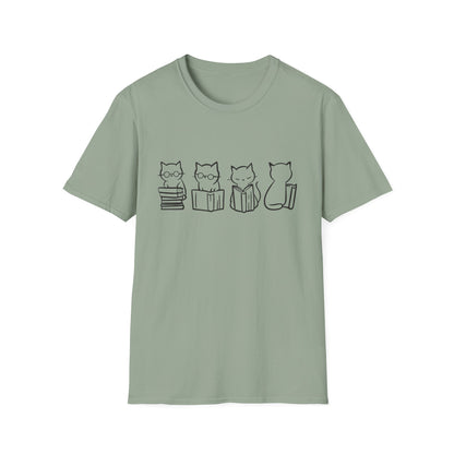 Four Cats Reading - T-Shirt