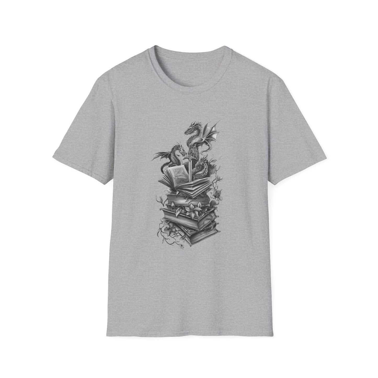 Dragon, Book & Sword - Graphic T-Shirt