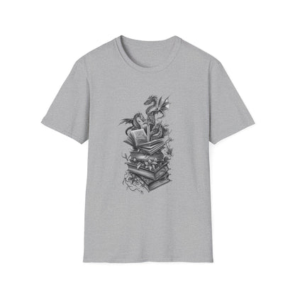Dragon, Book & Sword - Graphic T-Shirt