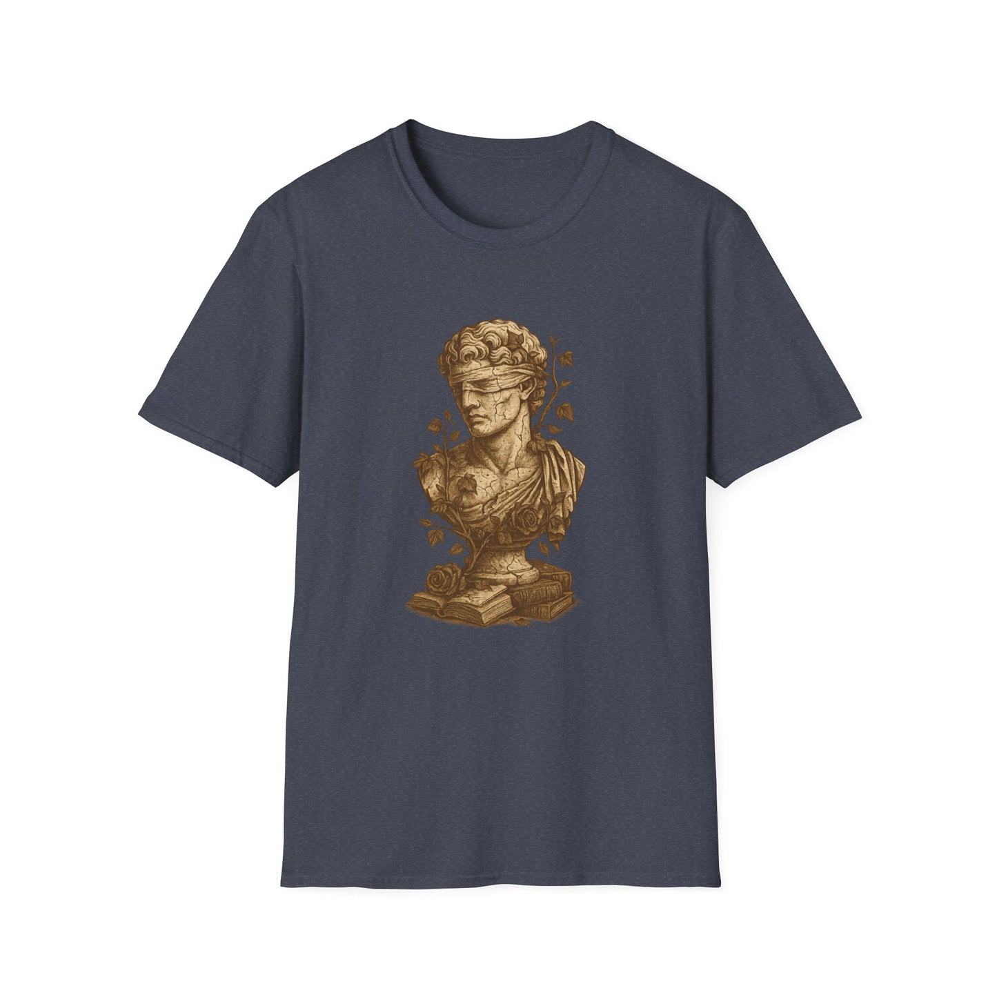Dark Academia, Blindfolded Bust with Ivy and Books - T-Shirt
